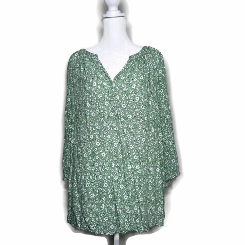 Jones Co New York Floral Green Blouse Women’s Size 1x
